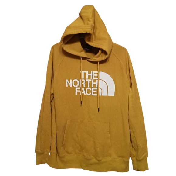 The North Face Grungy Goldenrod Yellow Hoodie with White Trim Ladies Medium - Picture 1 of 4